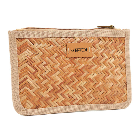 Verde Γυναικείο Τσαντάκι Χειρός 01-1596 Ψάθινο Ανοιχτό Μπλέ